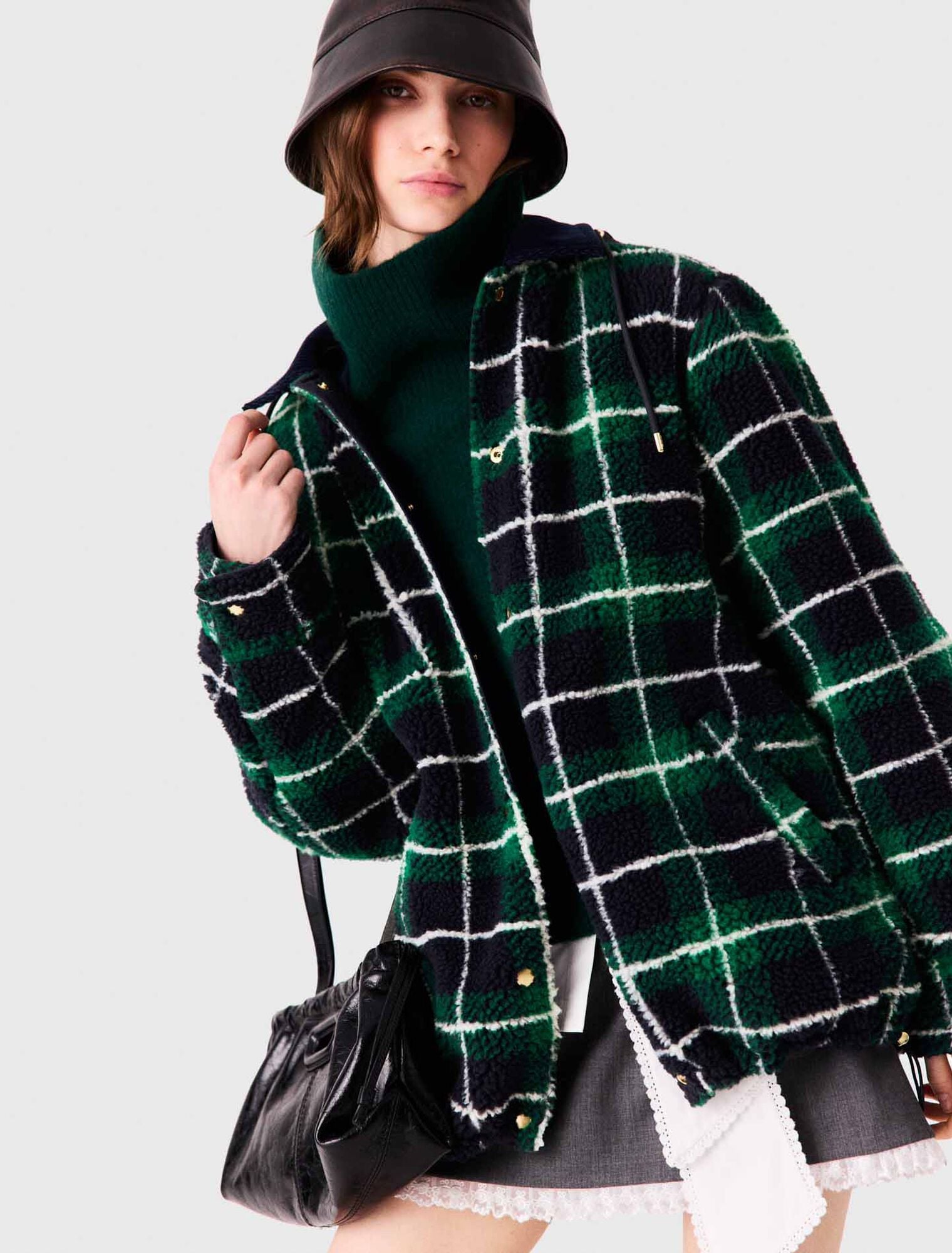 Reversible curly parka