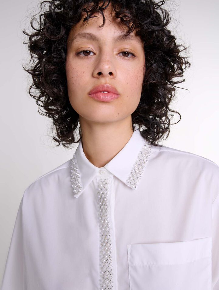 Beaded cropped shirt