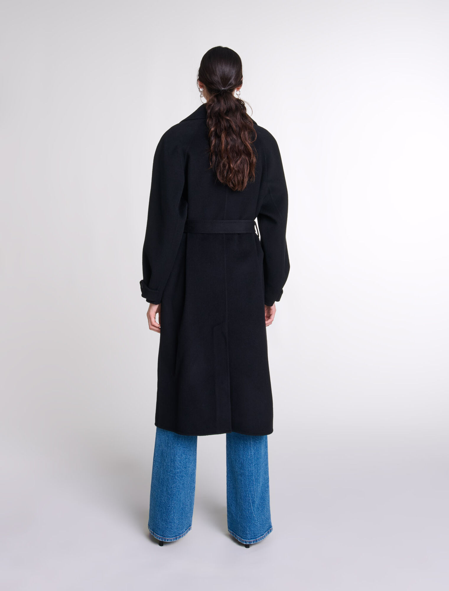 Double-faced mid-length coat