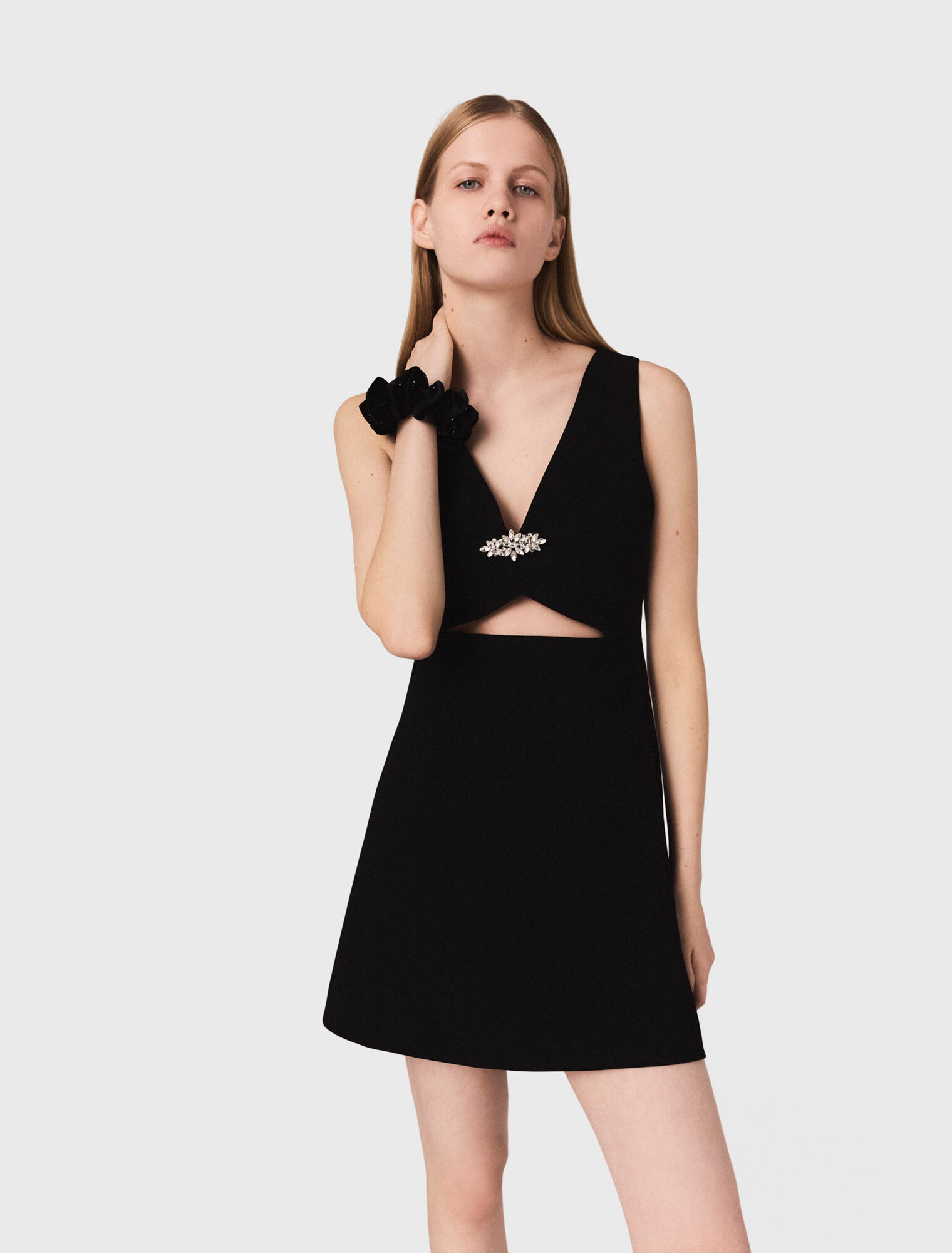 Jewel-embroidered short dress