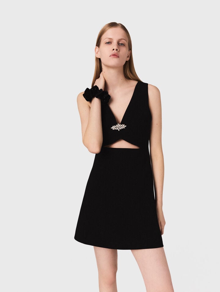 Jewel-embroidered short dress