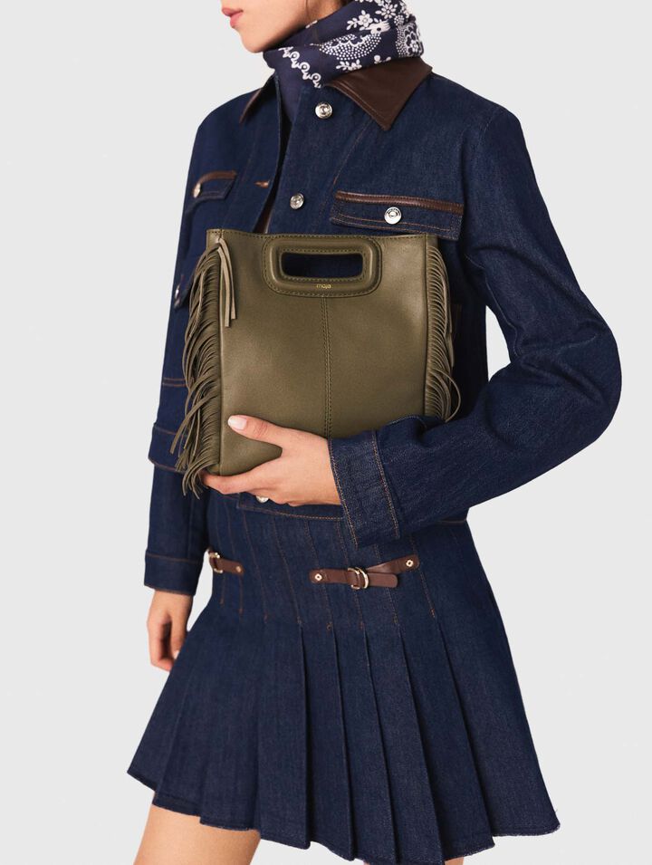 Short denim skirt with lining