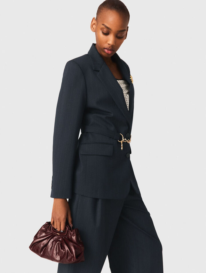 Crackled leather mini clutch