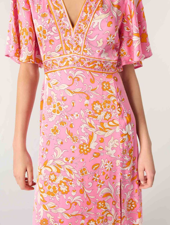 Patterned flowing maxi dress