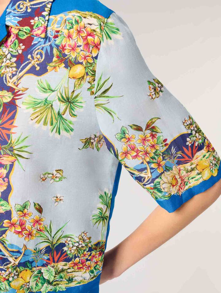 Patterned cropped shirt