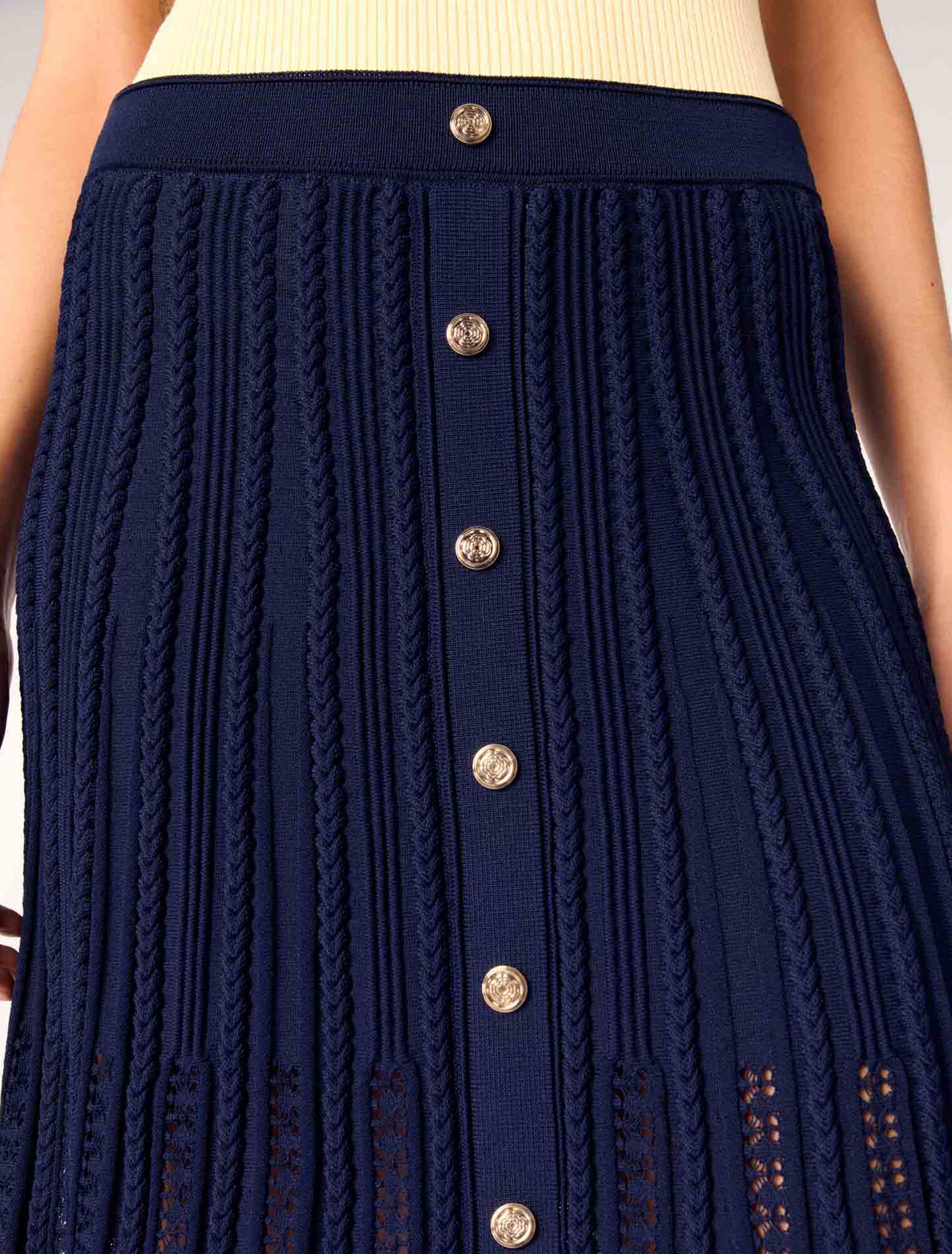 Woven knit short skirt
