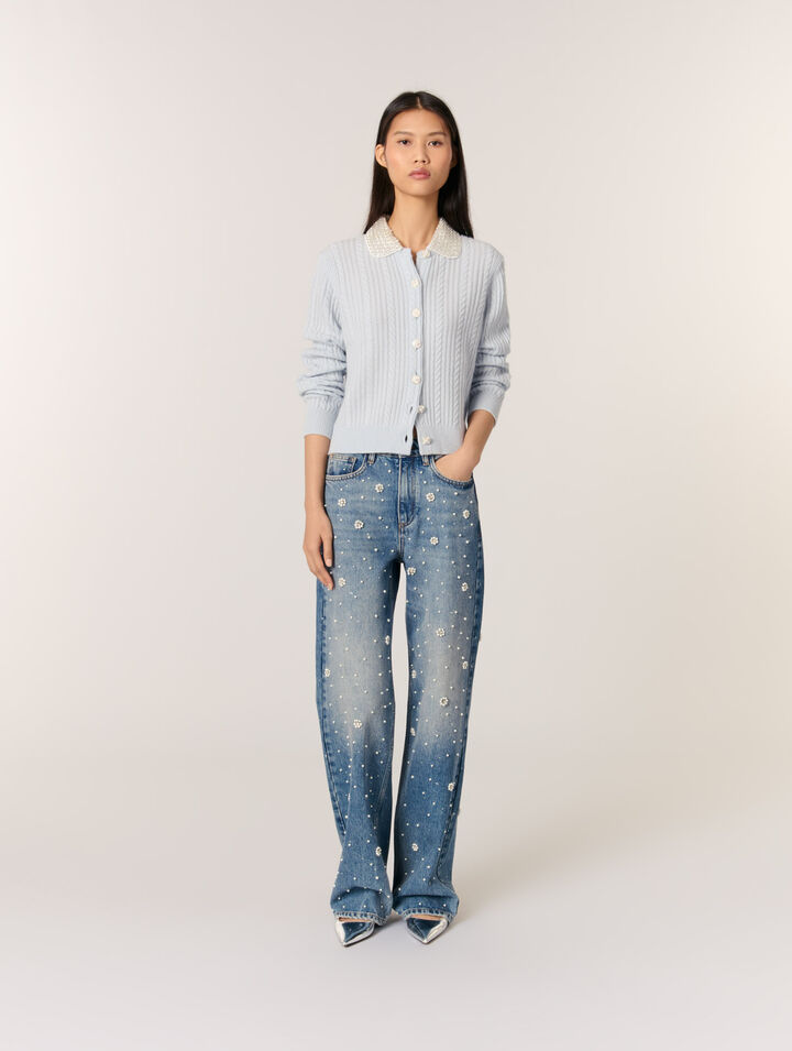 Cardigan with removable collar
