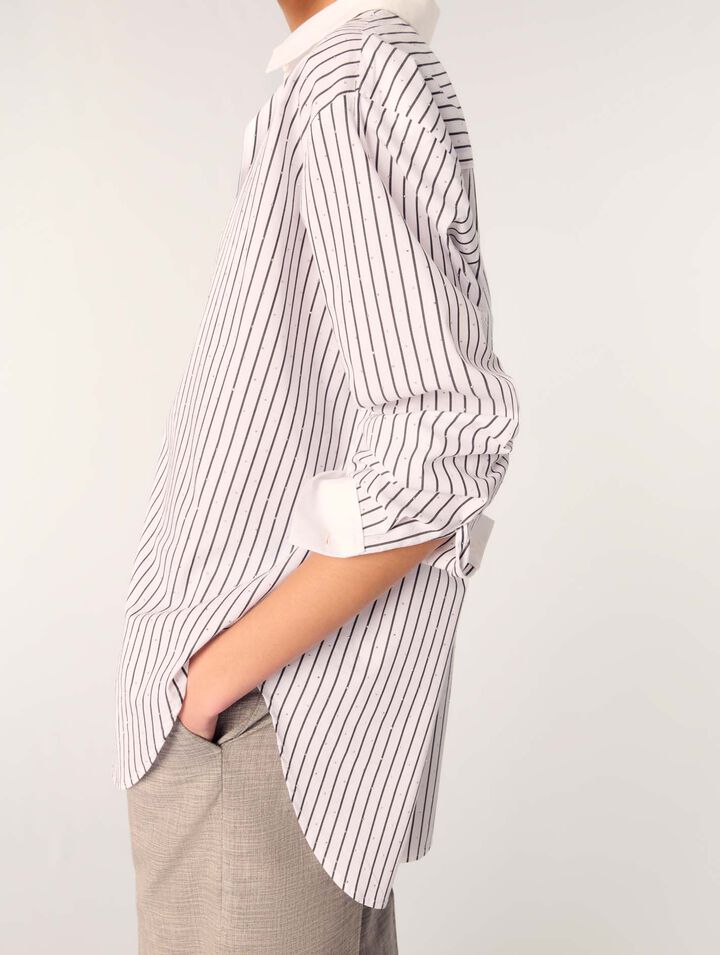 Rhinestone striped shirt