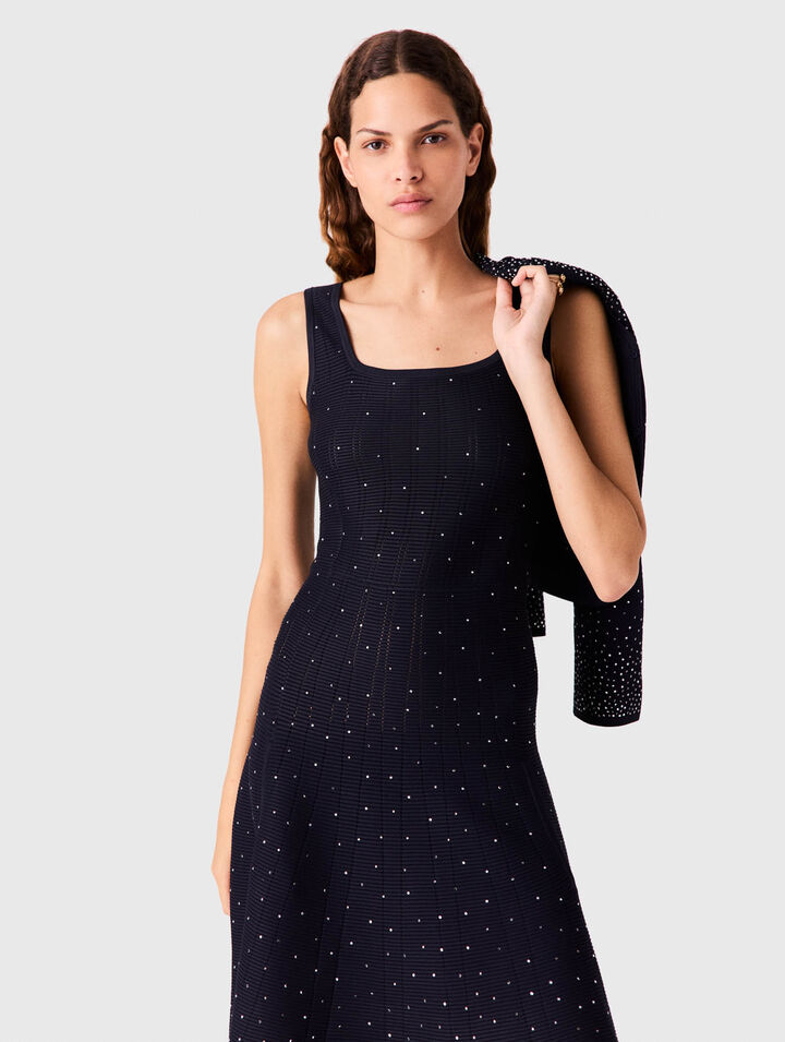 Rhinestone knit maxi dress