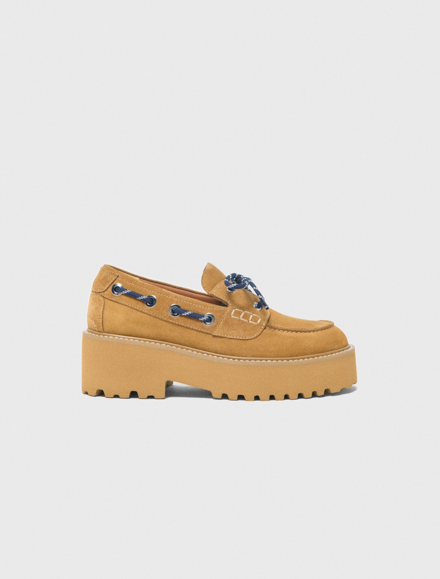 Suede platform boat shoes