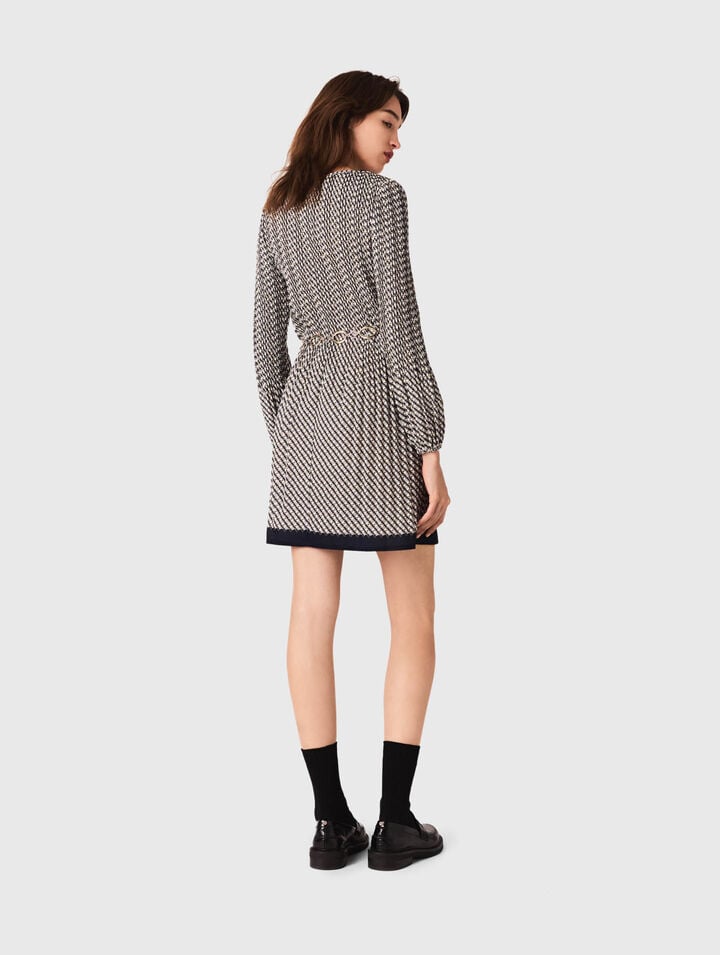 Patterned pleated dress