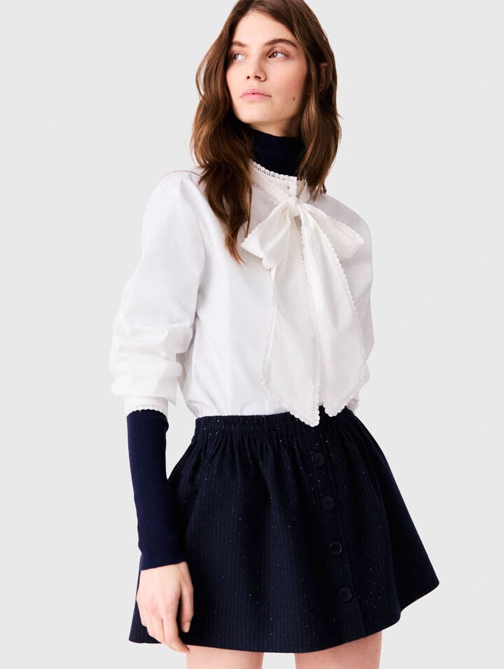 Short tailored rhinestone skirt