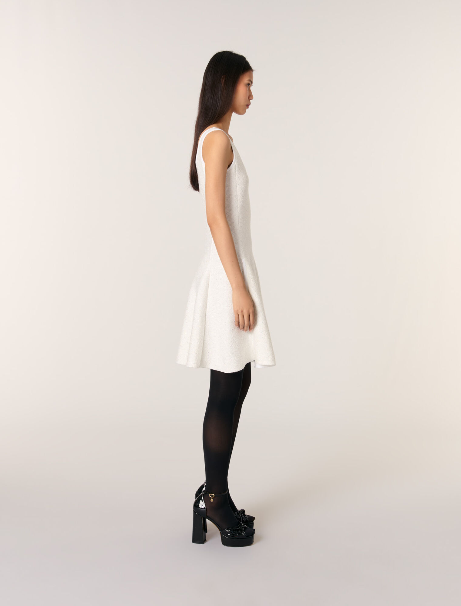 Sequin knit short dress