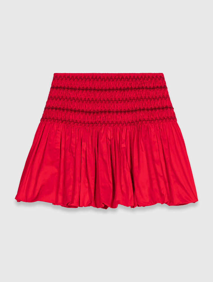 Bubble skirt with smocked waist