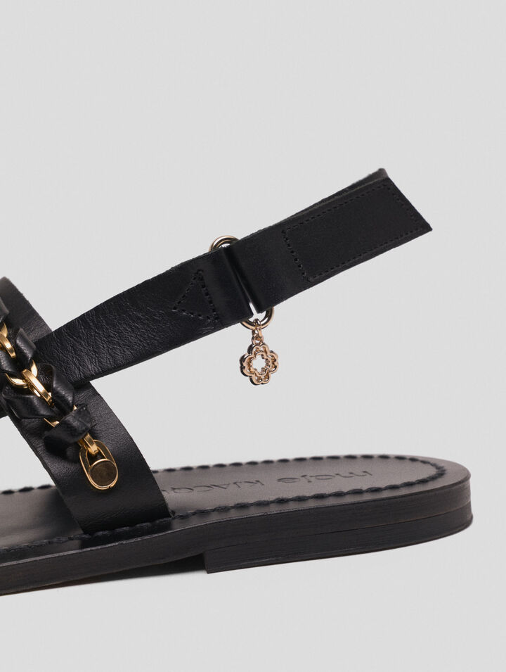 K.Jacques flat leather sandals
