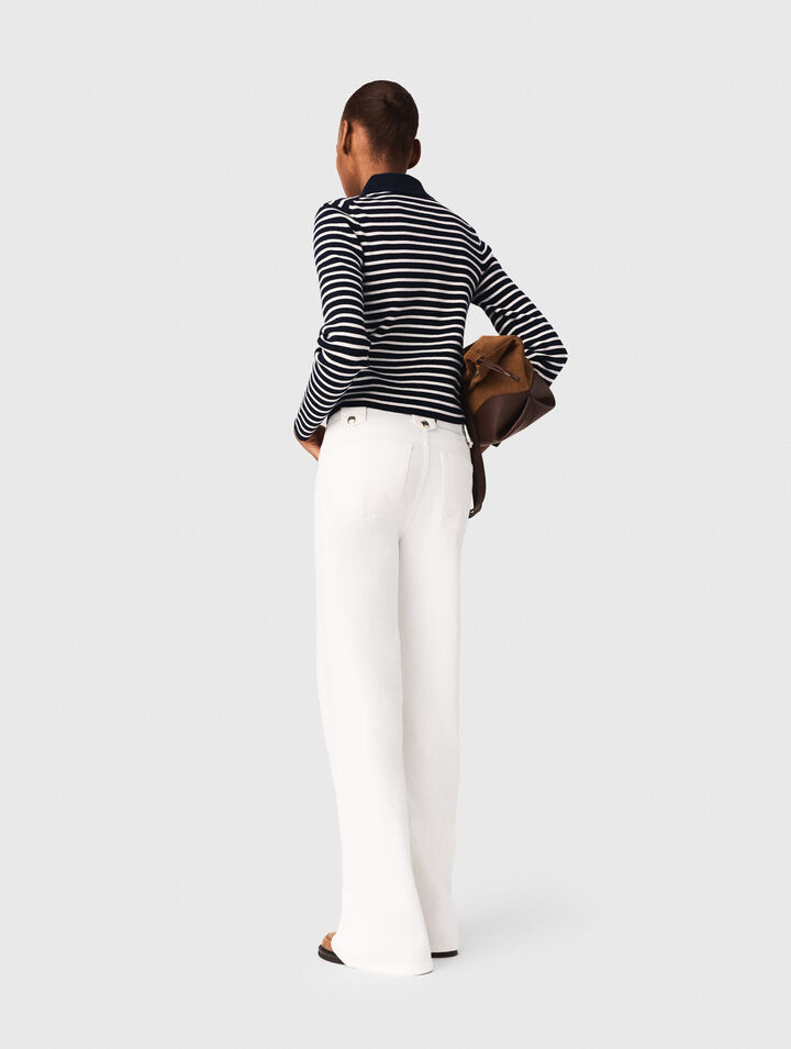 Striped polo cardigan
