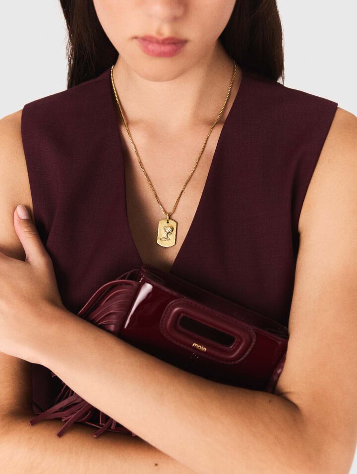 Zodiac sign plaque necklace