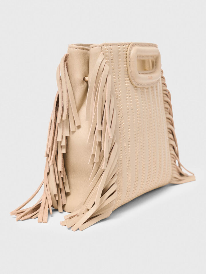 Topstitched leather mini M bag