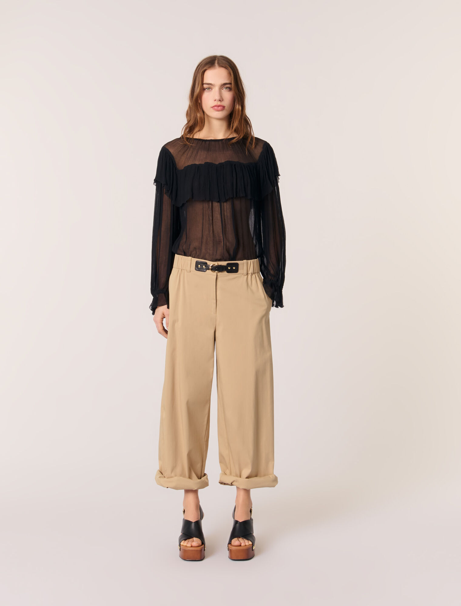 Ruffled chiffon top