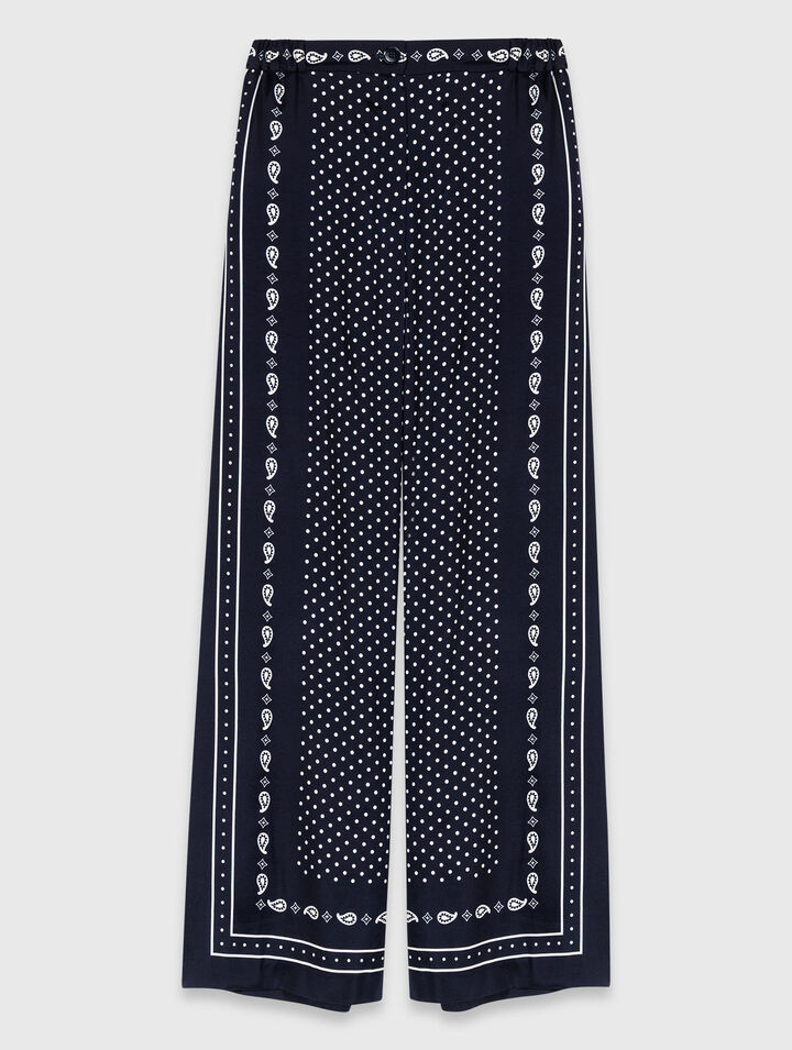 Printed fluid trousers