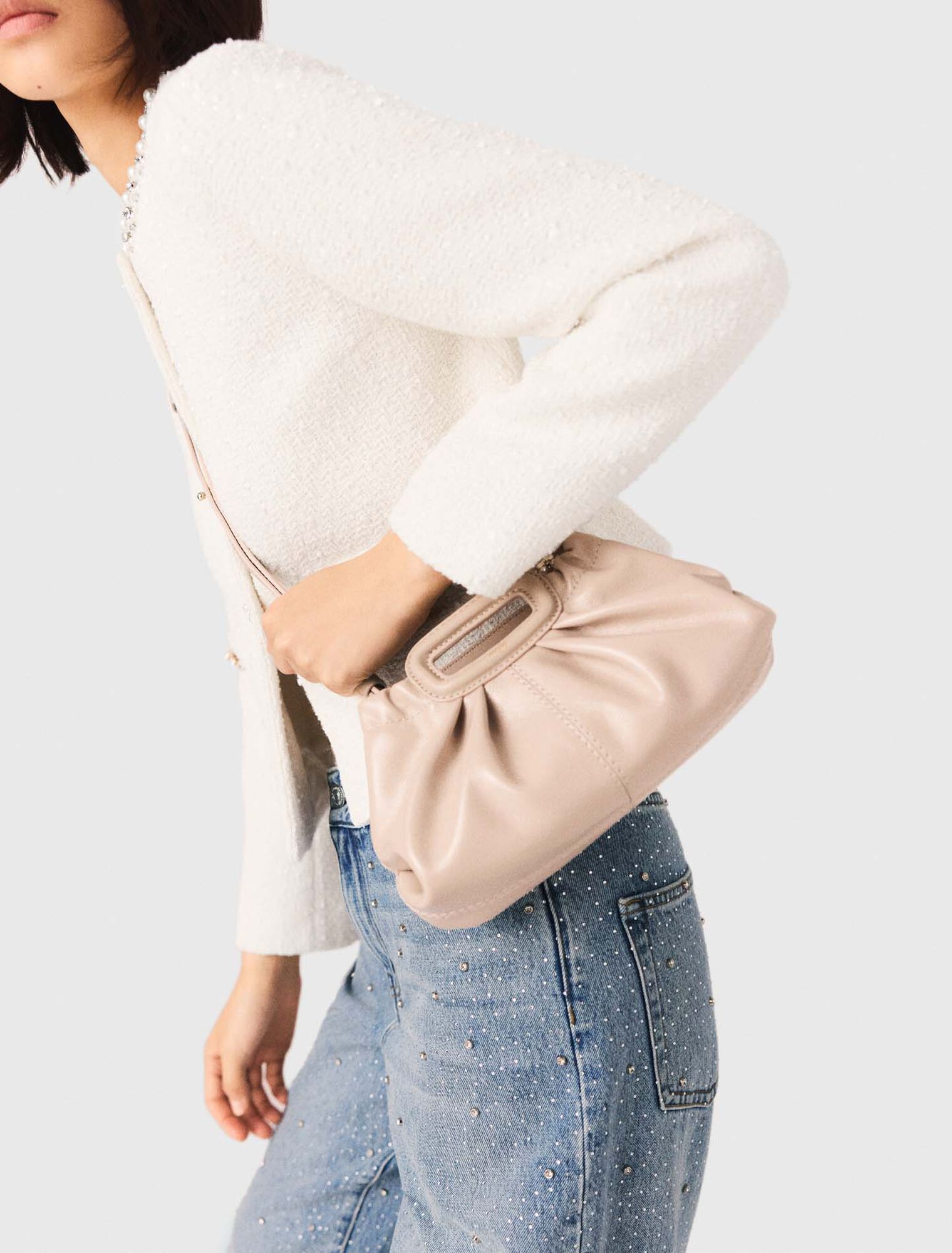 Mini naplak leather clutch