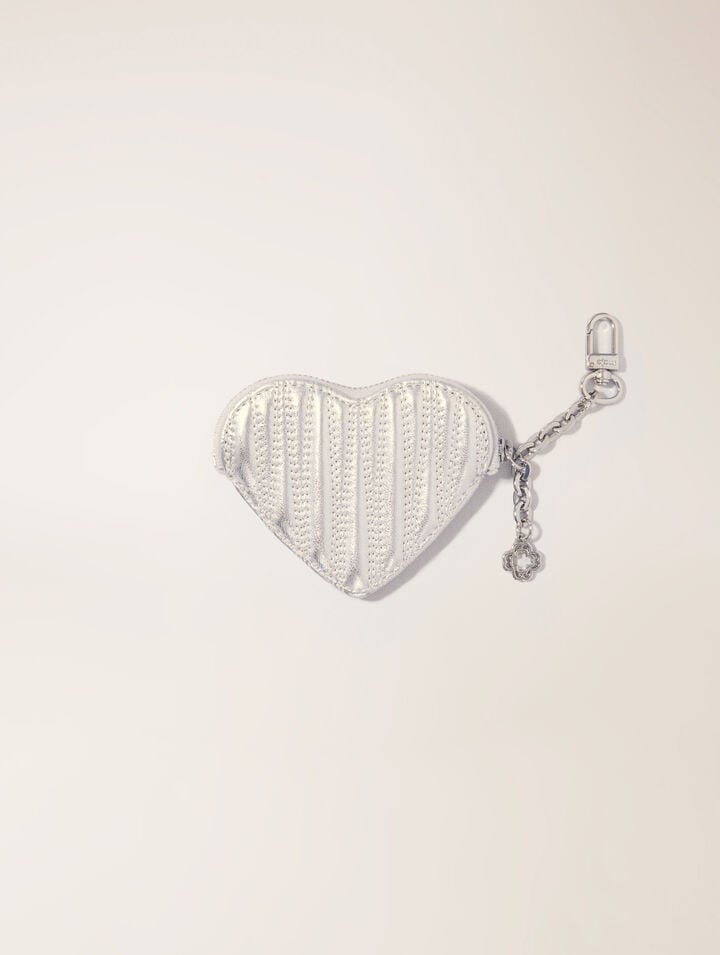 Quilted metallic heart purse