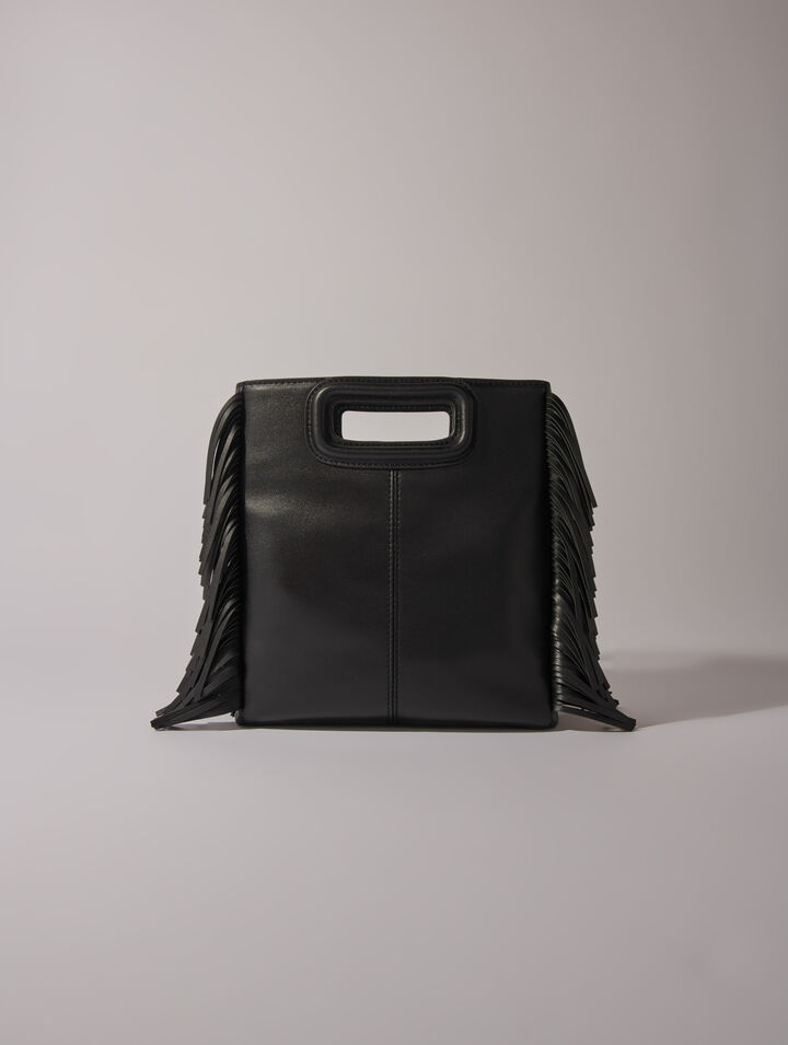 Leather M bag with eyelets