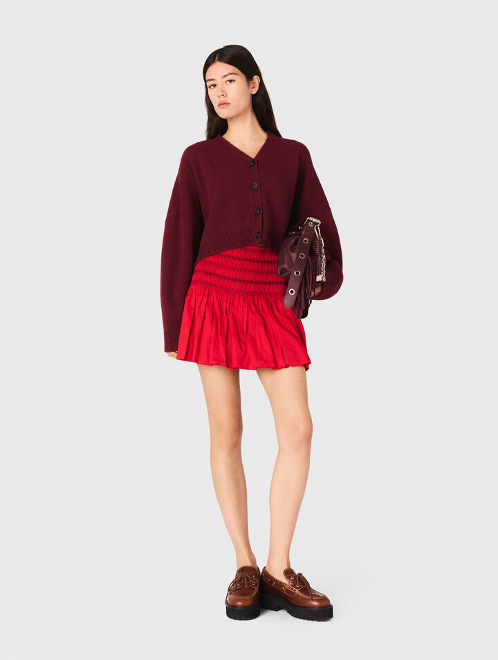 Bubble skirt with smocked waist