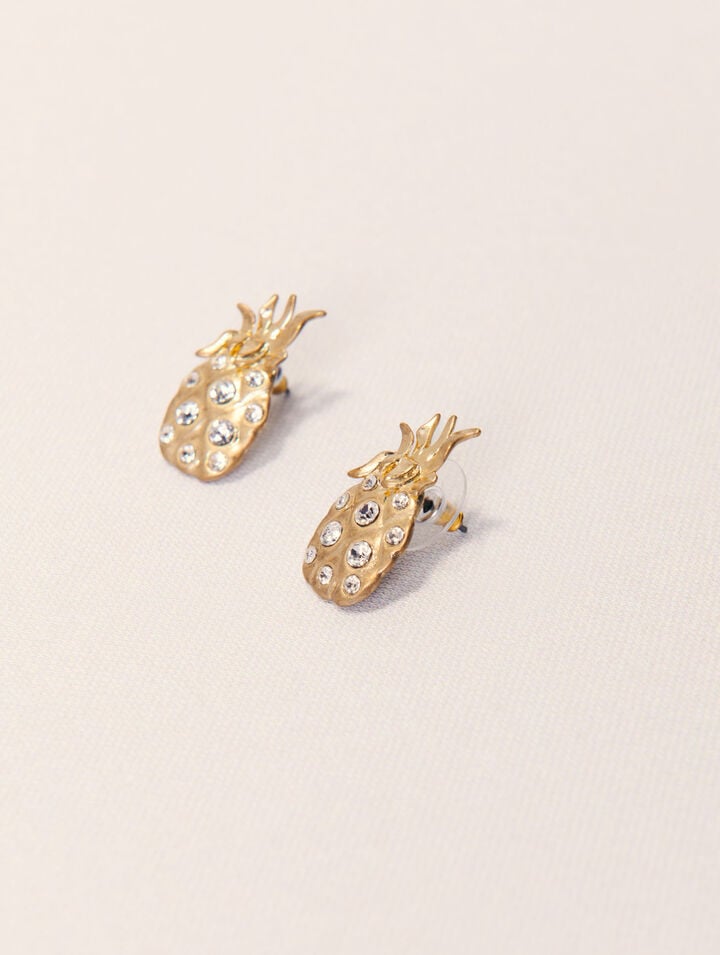 Pineapple rhinestone earrings