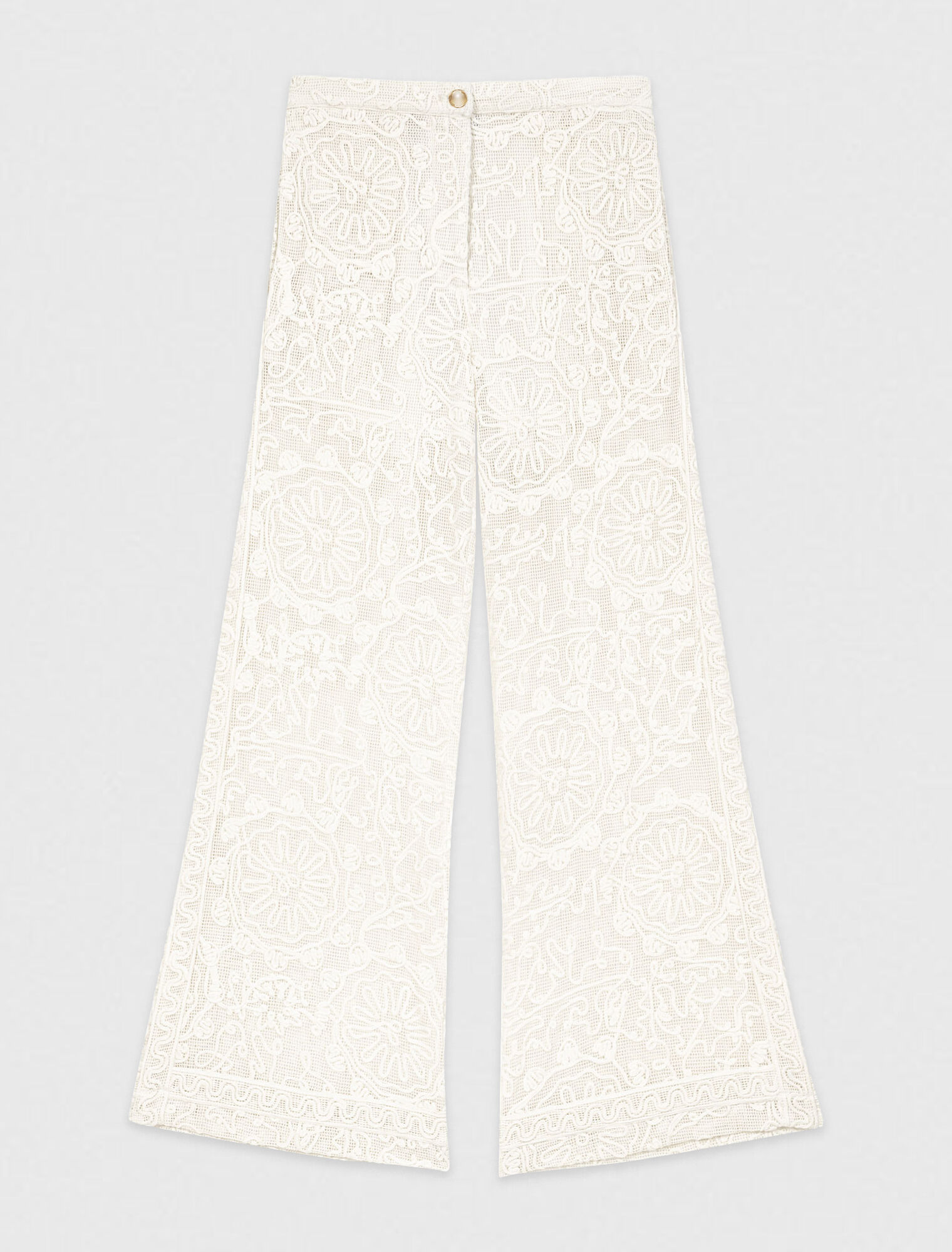 Guipure lace trousers
