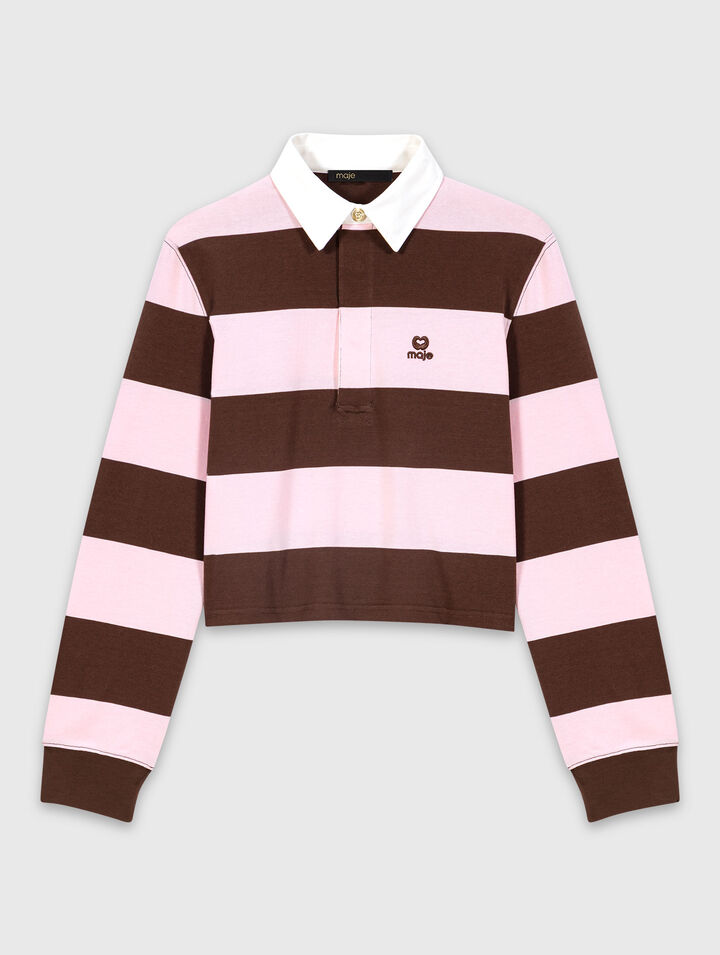 Striped polo sweatshirt