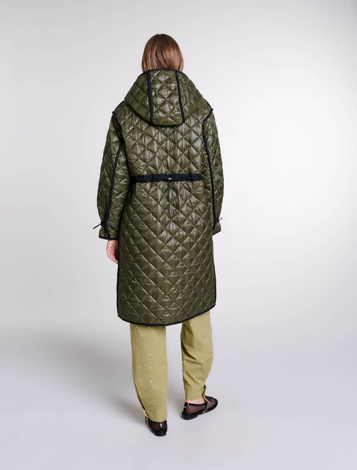 Contrast quilted puffer jacket