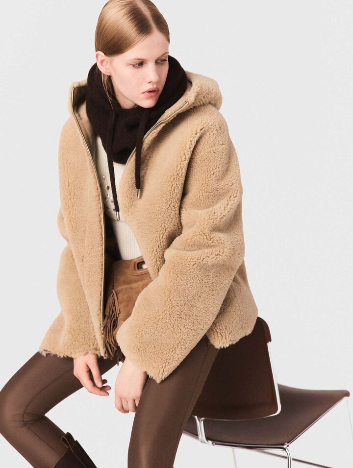 Reversible coat with hood
