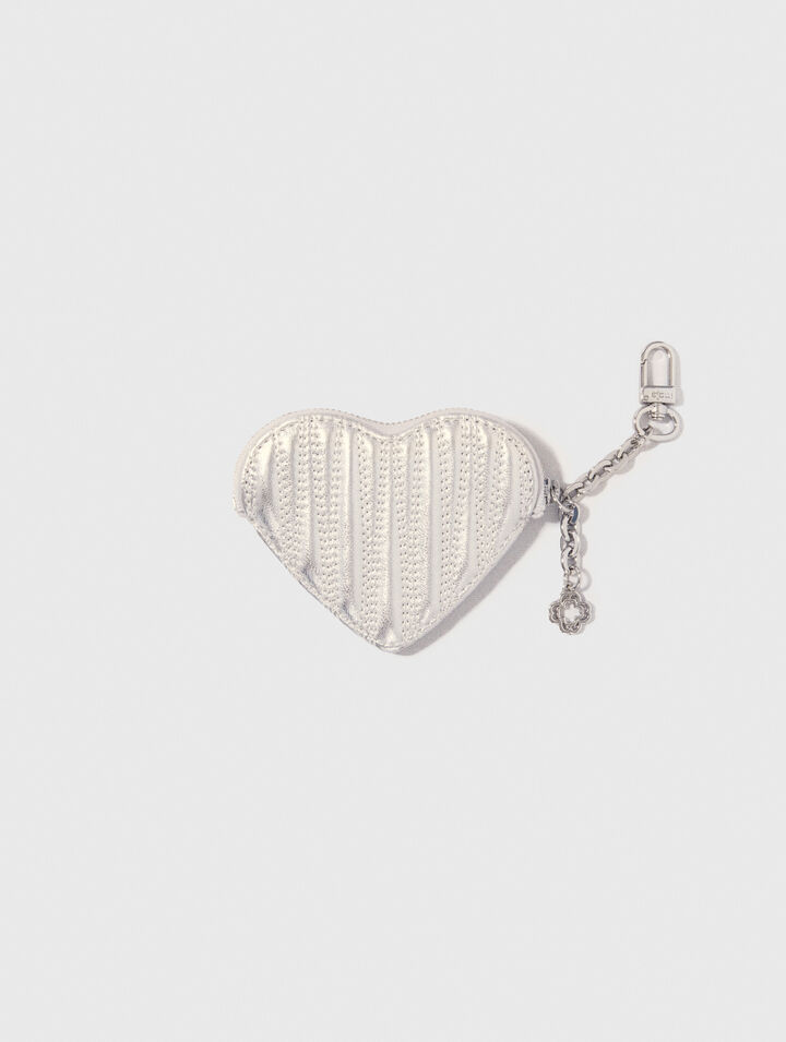 Quilted metallic heart purse