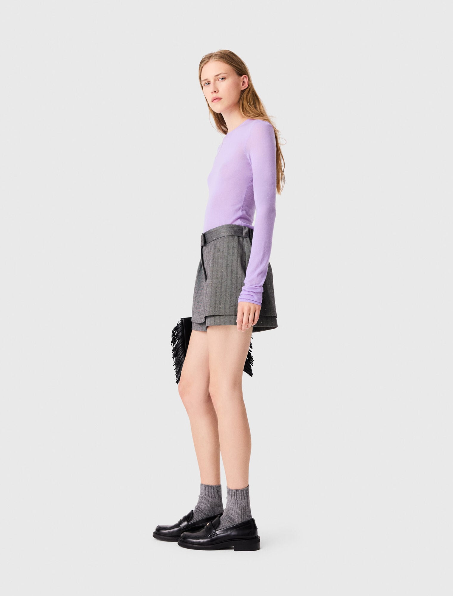 Rhinestone tailored skort