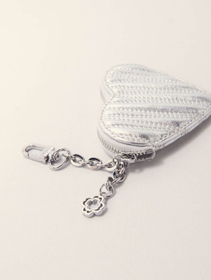 Quilted metallic heart purse