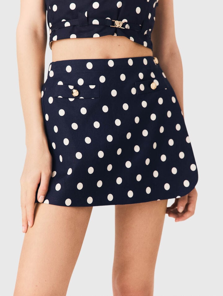 Linen blend skort