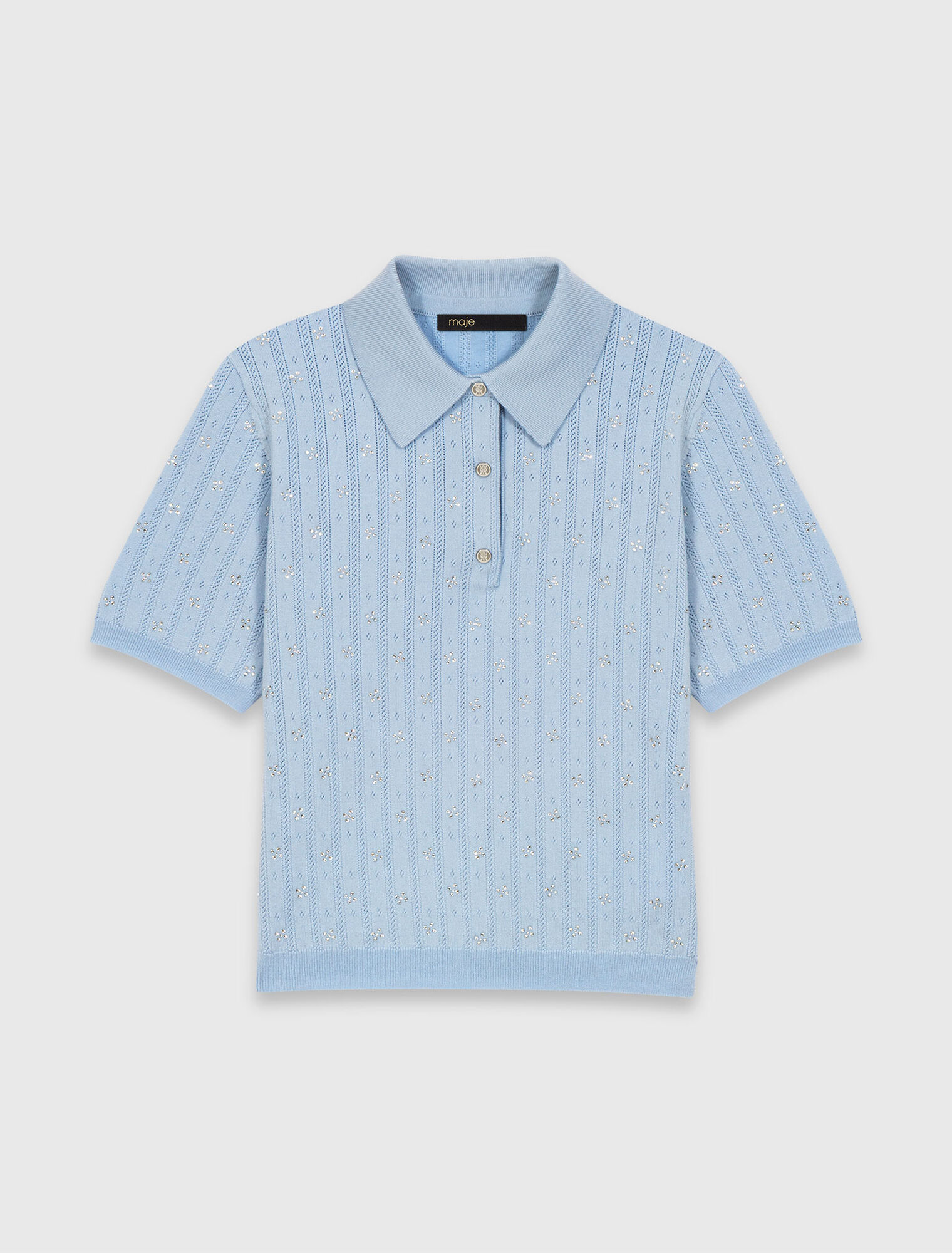 Cropped jumper with rhinestones