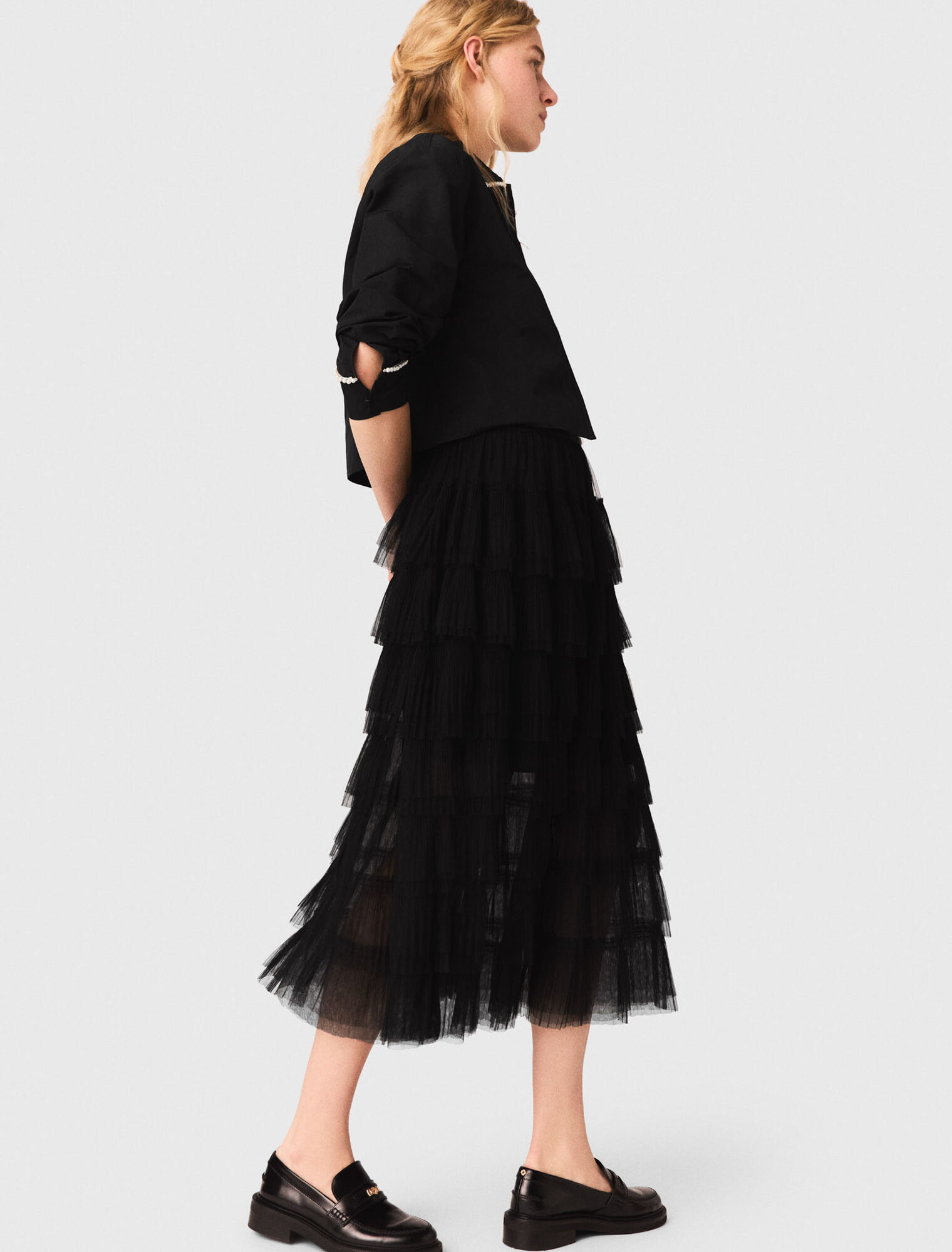 Tulle midi skirt