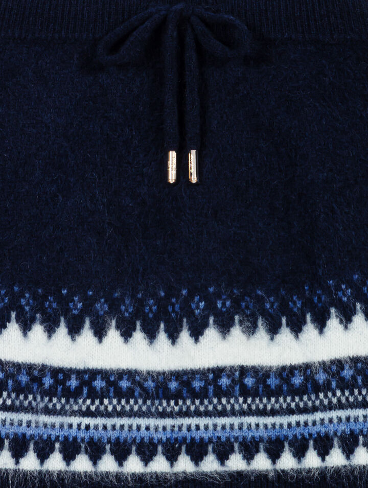 Short jacquard knit skirt