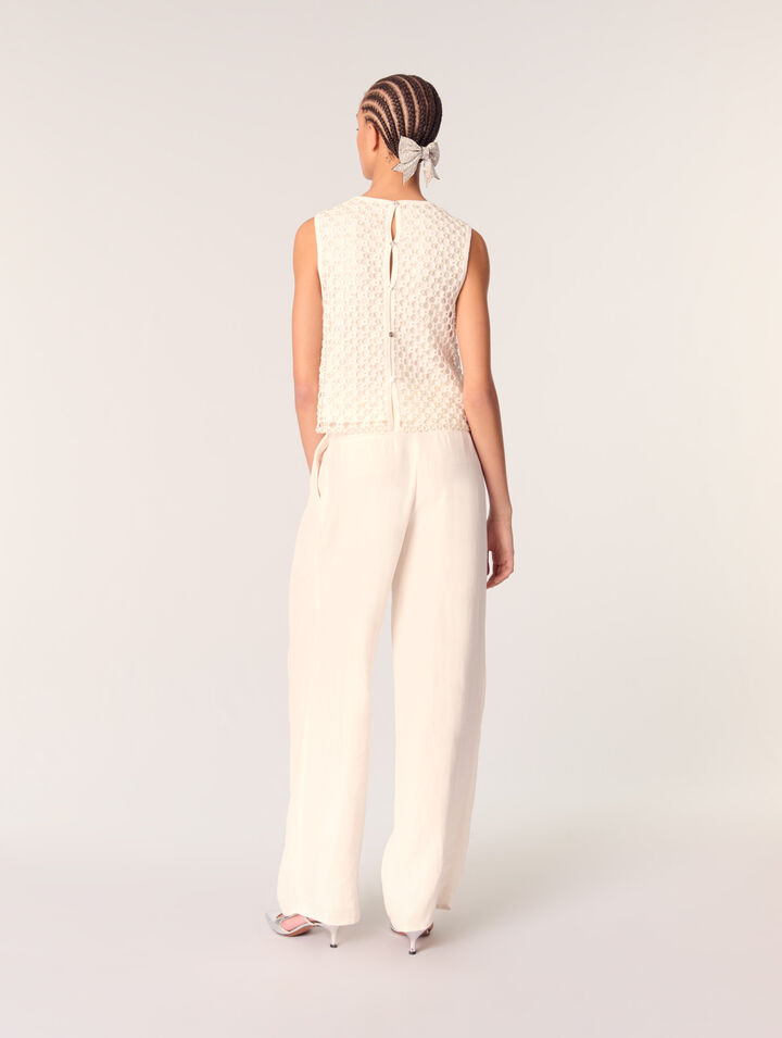Crochet top with beads