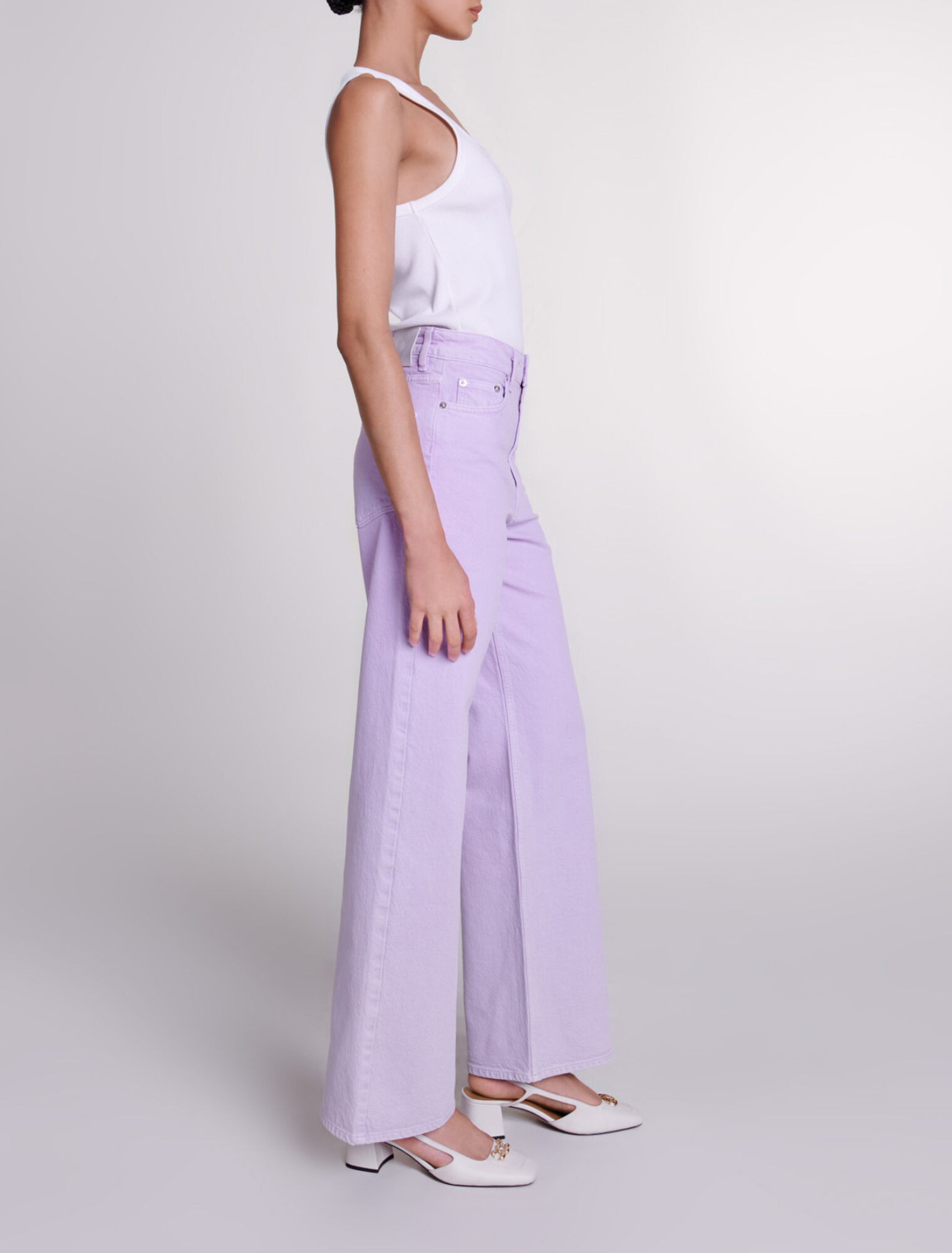 Faded wide-leg jeans