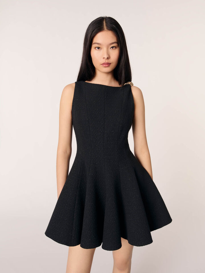 Short flared tweed dress