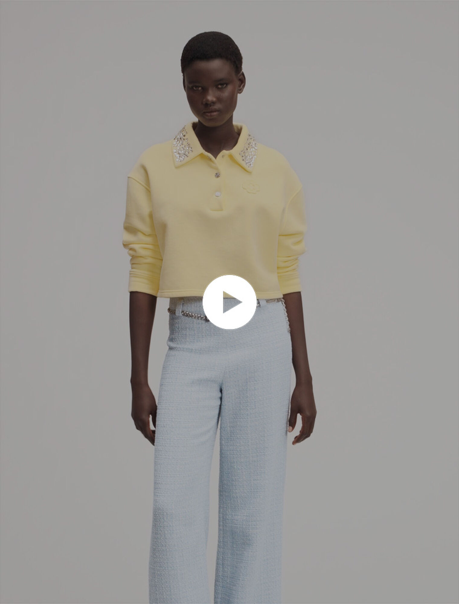 Tweed trousers with belt