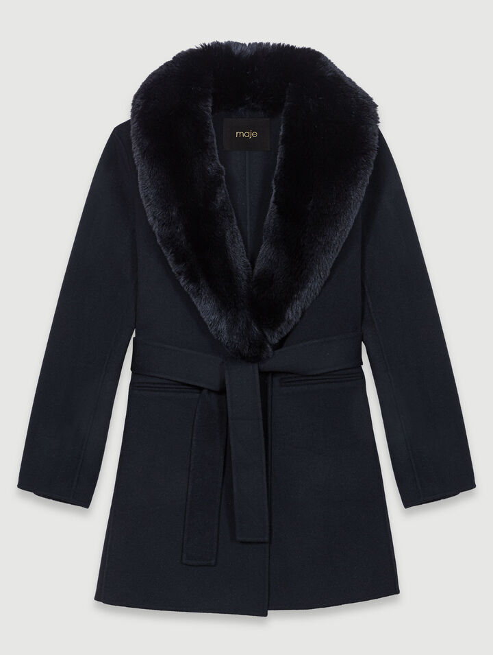 Double-faced mid-length coat