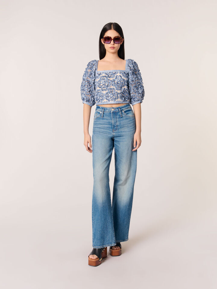 Floral organza top