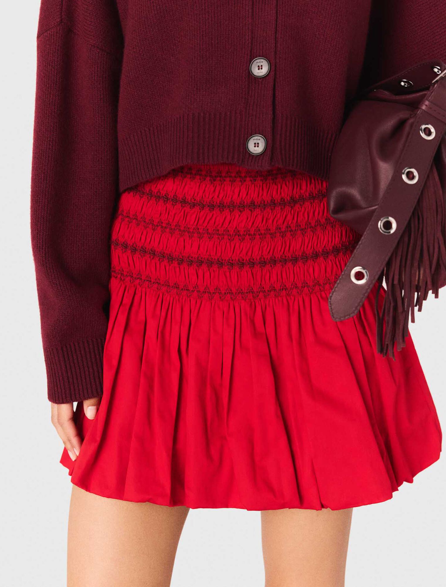 Bubble skirt with smocked waist