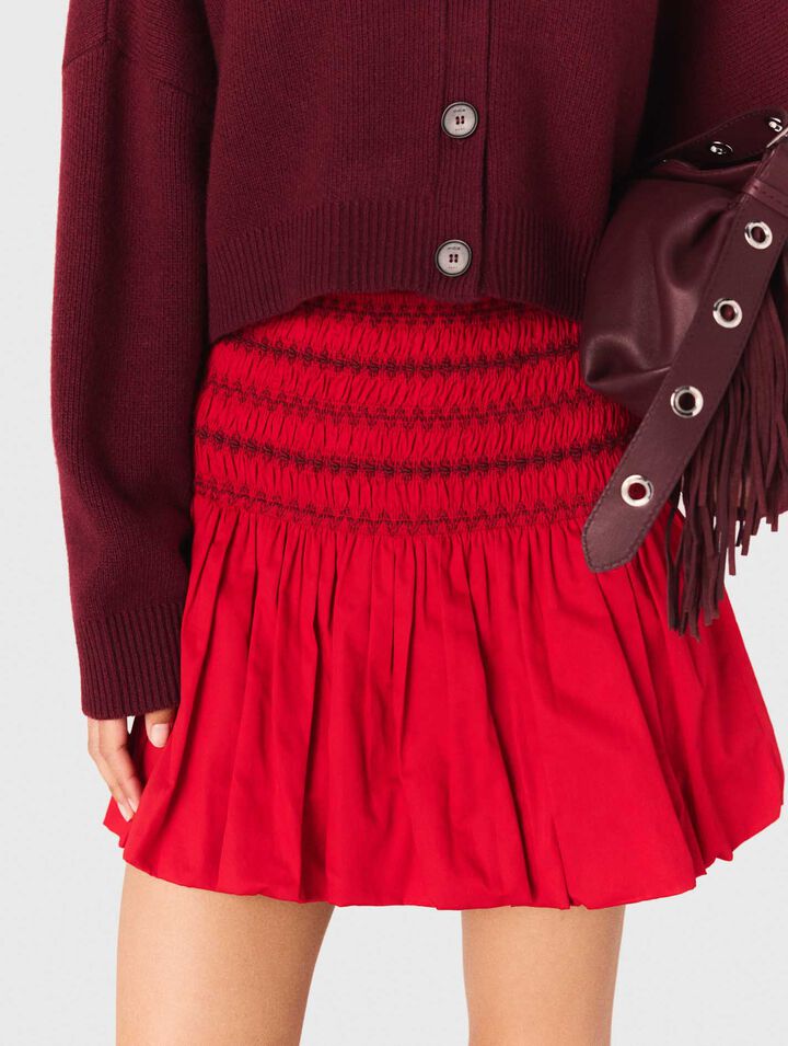 Bubble skirt with smocked waist