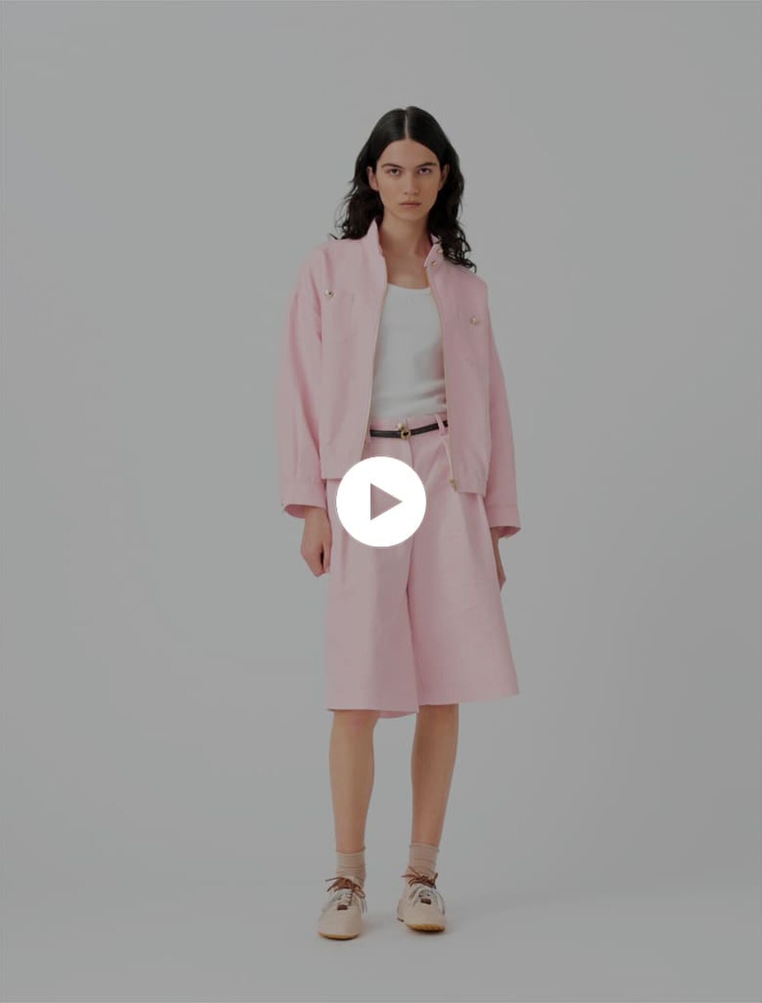 Linen blend bomber jacket