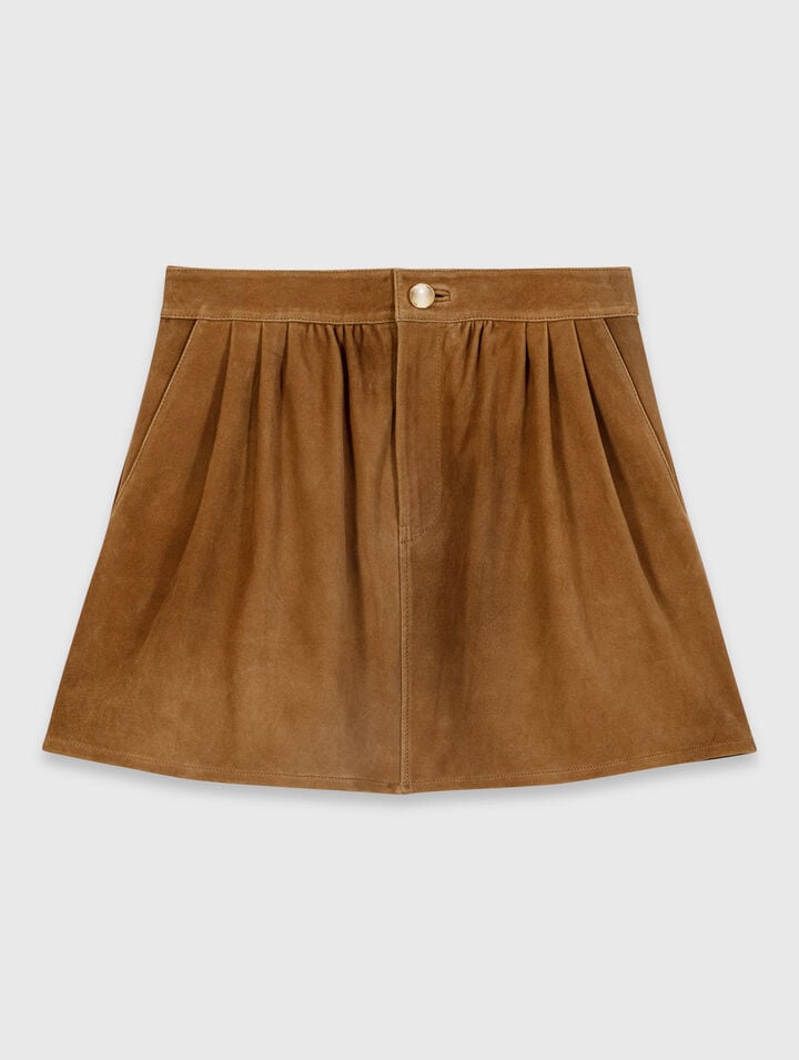 Short suede skirt